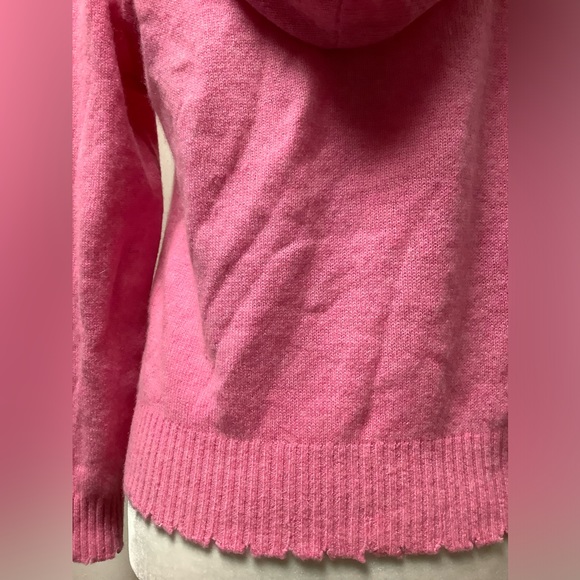 MINNIE ROSE 100% cashmere oversized frayed edge hoodie sweater - Picture 5 of 12